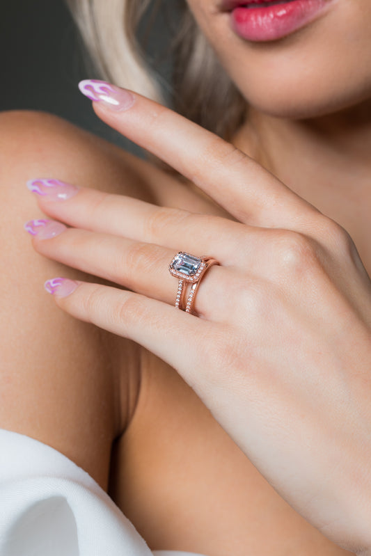 Georgini ICONIC BRIDAL VIOLET RING ROSE GOLD