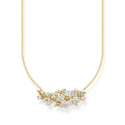 THOMAS SABO Lovely Daisy Necklace with Stones Gold