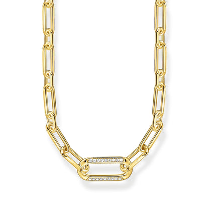 THOMAS SABO Golden Link Necklace with Anchor Element and Zirconia
