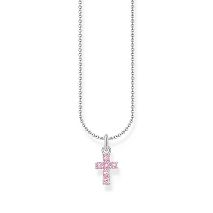 THOMAS SABO Necklace with cross pendant with pink zirconia