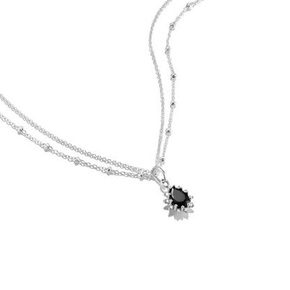 THOMAS SABO Black Stone Drop Necklace
