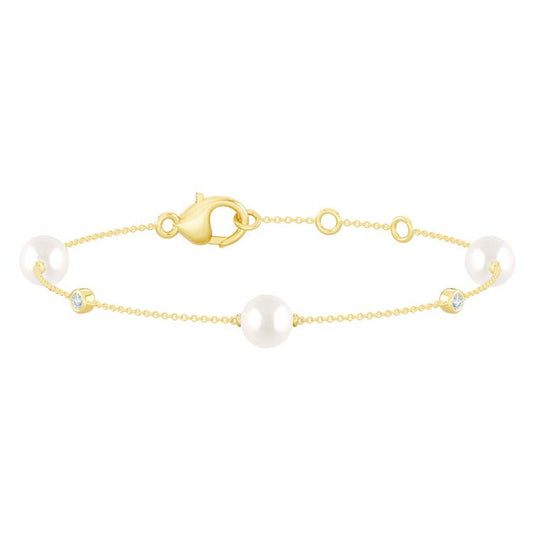 Diamond Freshwater Pearl Bracelet