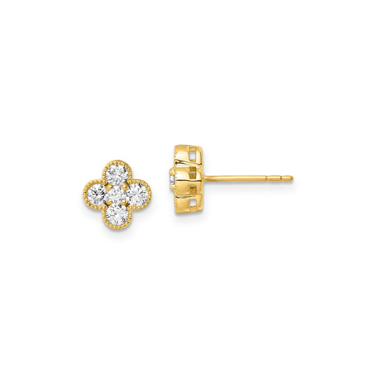 Flower Clover Diamond Earrings