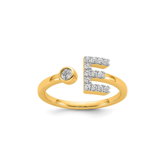 Initial E 9CT Yellow Gold Ring
