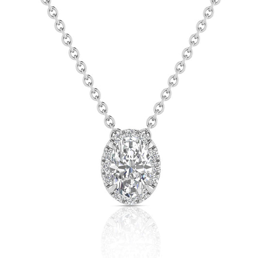 0.55ct Lab Grown Diamond Necklace in 9K White Gold