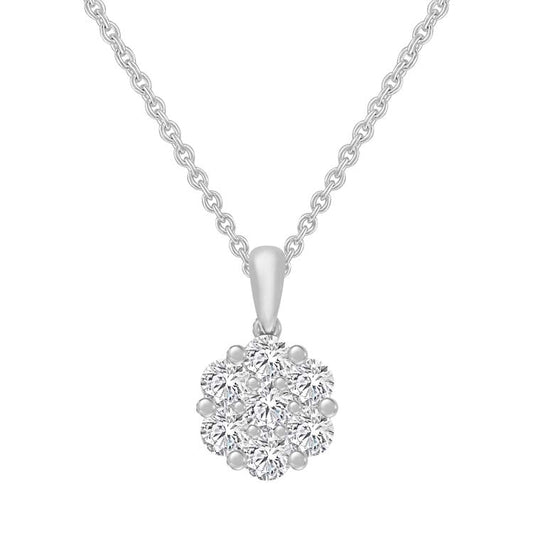 0.75ct Lab Grown Diamond Pendant in 9K White Gold