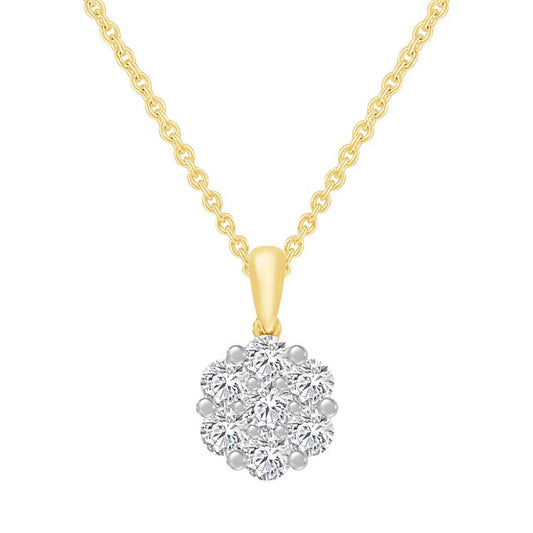 0.75ct Lab Grown Diamond Pendant in 9K Yellow Gold
