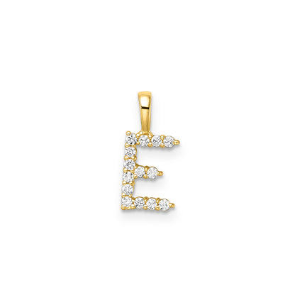 Petite Diamond Initial Pendant Letter E