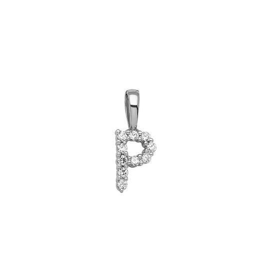 Tiny Diamond Set Initial Pendant