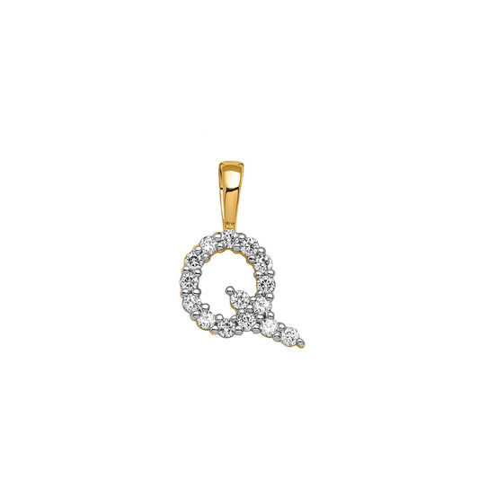 Tiny Diamond Set Initial Pendant