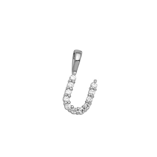 Tiny Diamond Set Initial Pendant