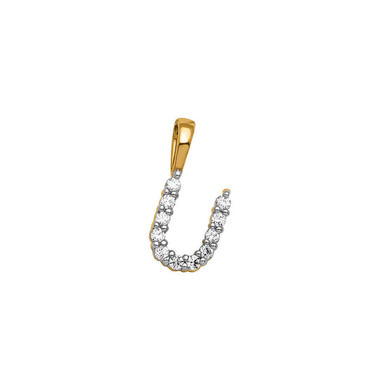 Tiny Diamond Set Initial Pendant
