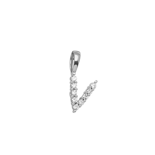 Tiny Diamond Set Initial Pendant