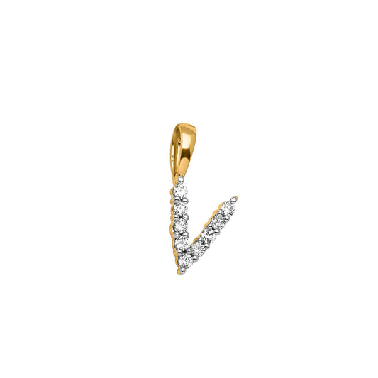 Tiny Diamond Set Initial Pendant