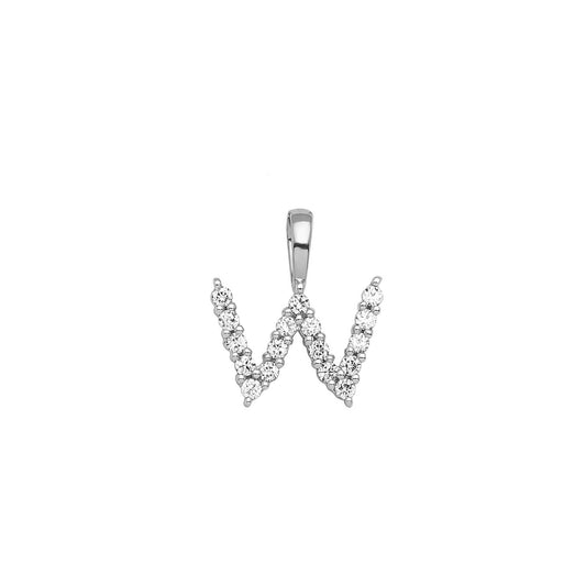 Tiny Diamond Set Initial Pendant