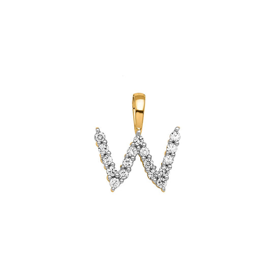 Tiny Diamond Set Initial Pendant