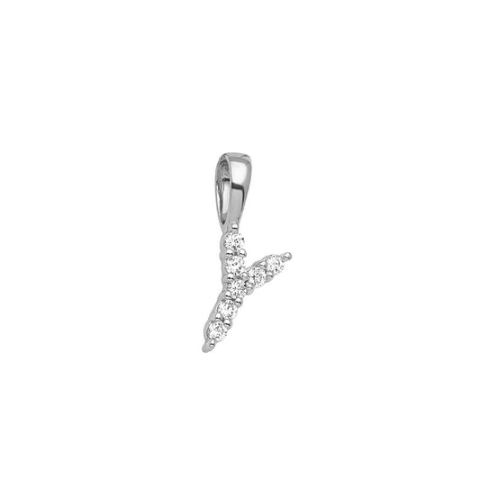 Tiny Diamond Set Initial Pendant