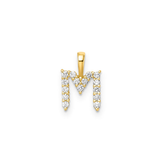 Letter M Diamond set pendant Yellow gold