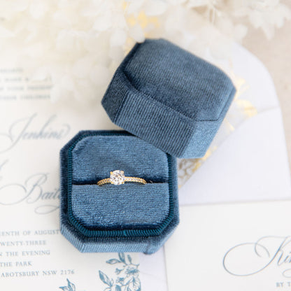 Velvet Engagement Wedding Ring Box | By Angeline Australia
