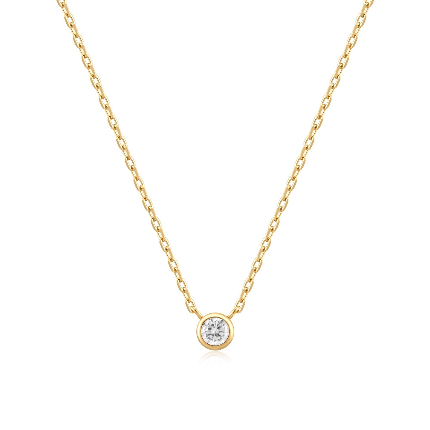 Ania Haie Gold Round Solitaire Cubic Zirconia Necklace