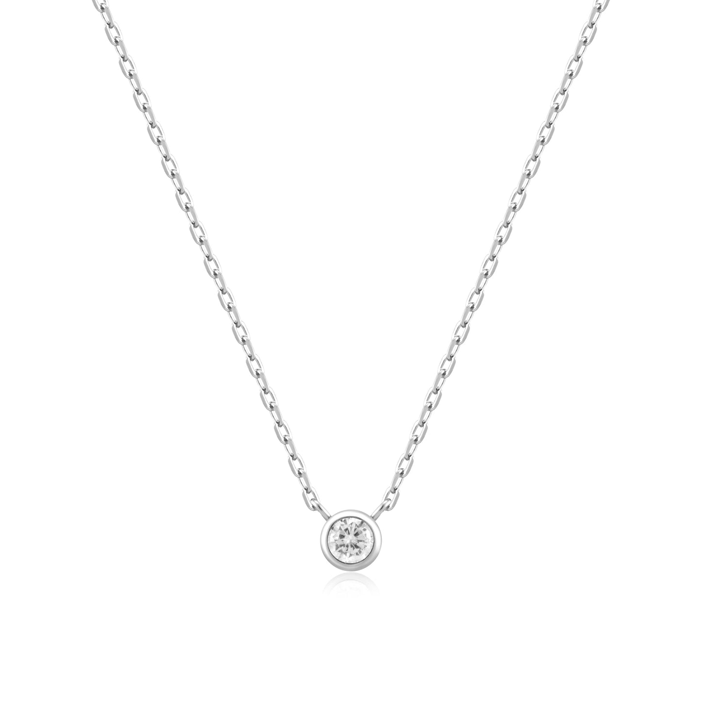 Ania Haie Silver Round Solitaire Cubic Zirconia Necklace