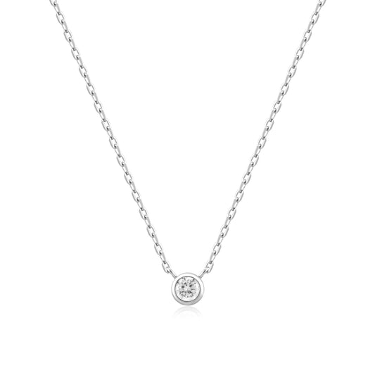Ania Haie Silver Round Solitaire Cubic Zirconia Necklace
