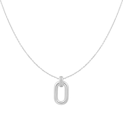 Ania Haie Silver Oval Hoop Pendant Necklace