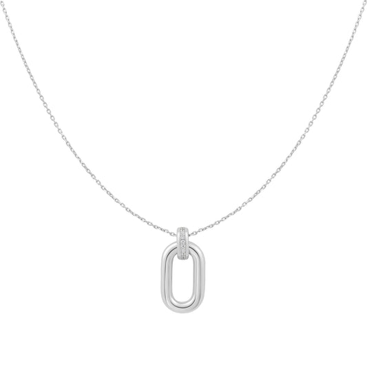Ania Haie Silver Oval Hoop Pendant Necklace