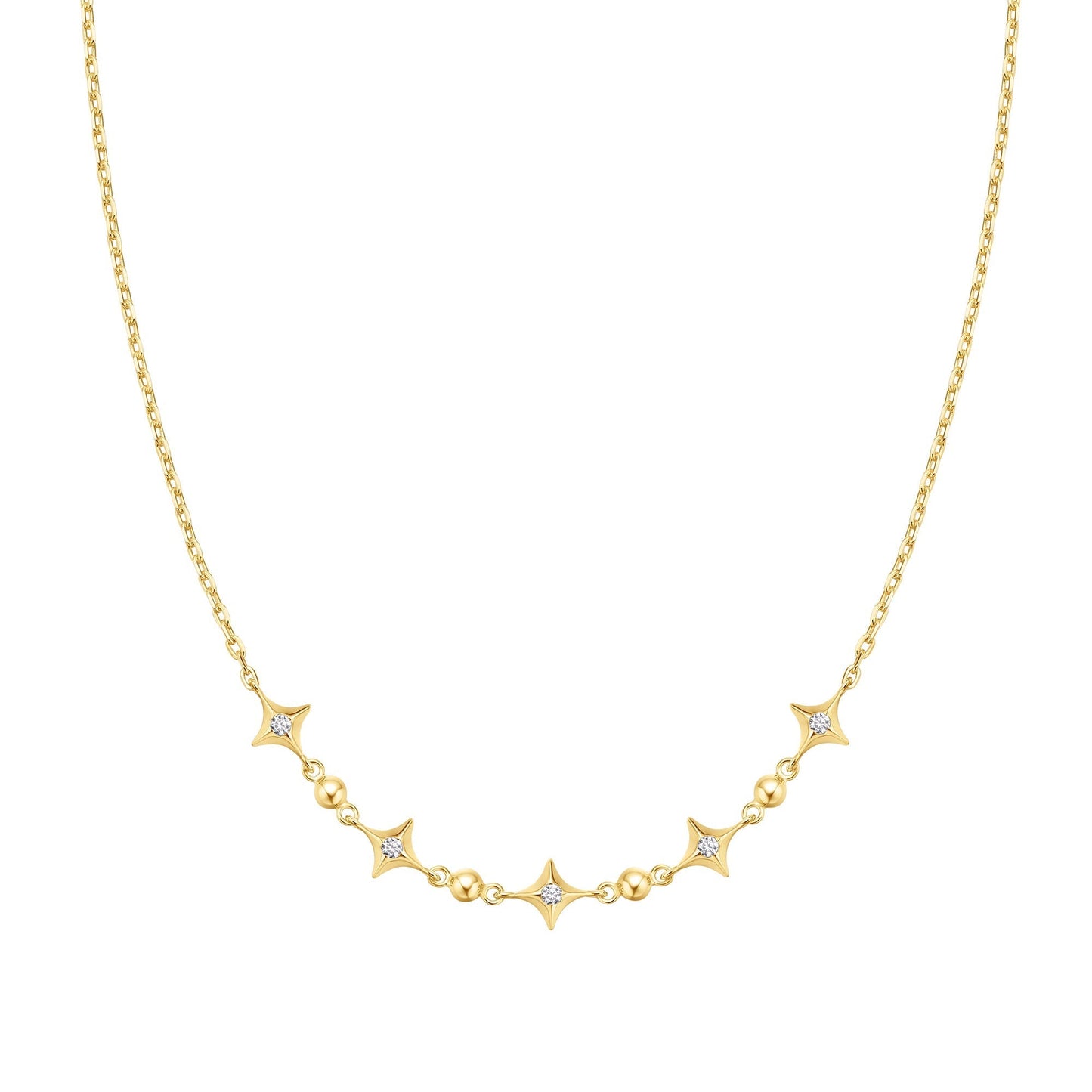 Ania Haie Gold Sparkling Star Station Necklace