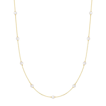 Ania Haie Gold Shell Pearl Station Chain Necklace