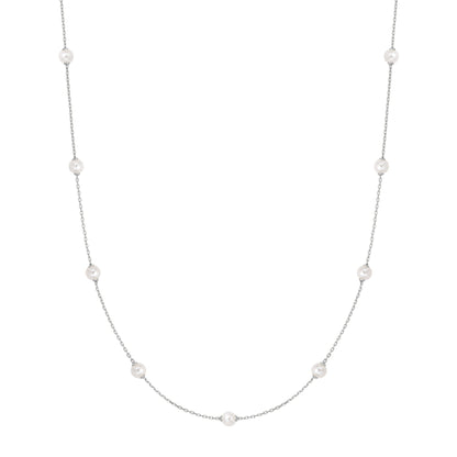 Ania Haie Silver Shell Pearl Station Chain Necklace