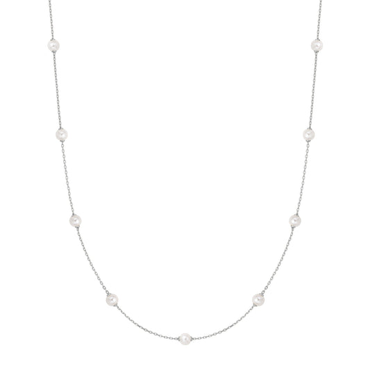 Ania Haie Silver Shell Pearl Station Chain Necklace