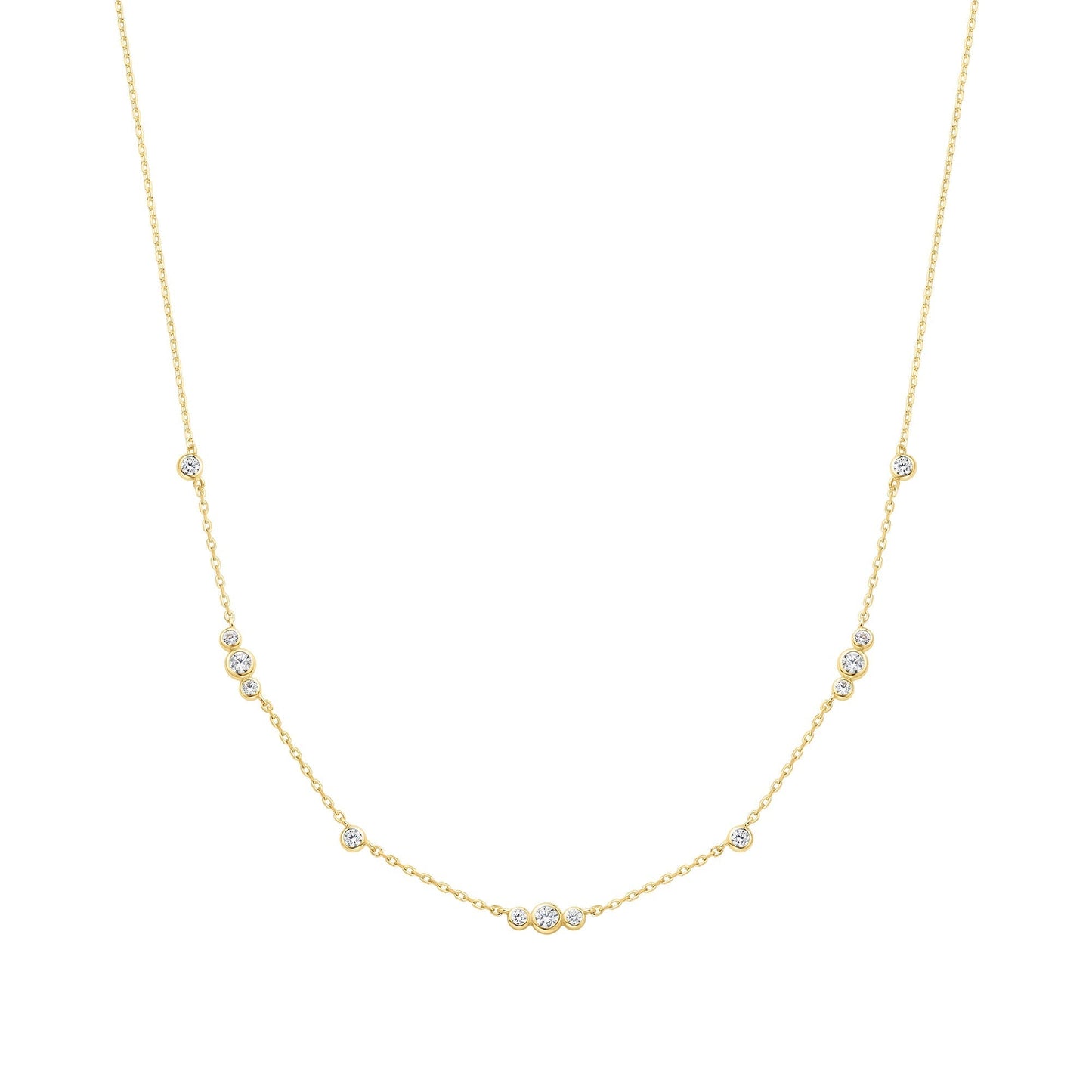 Ania Haie Gold Sparkling Bezel Cubic Zirconia Station Necklace