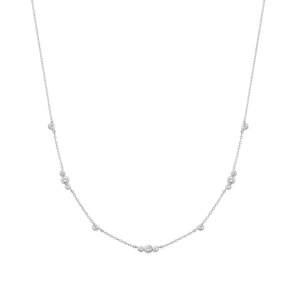 Ania Haie Silver Sparkling Bezel Cubic Zirconia Station Necklace