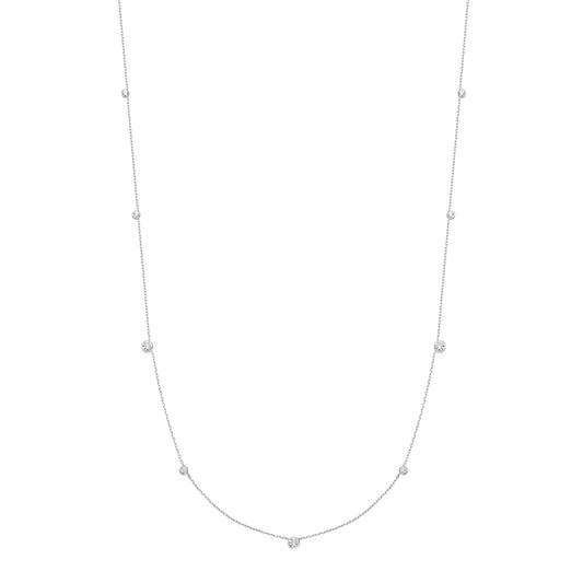 Ania Haie Silver Bezel Cubic Zirconia Station Necklace