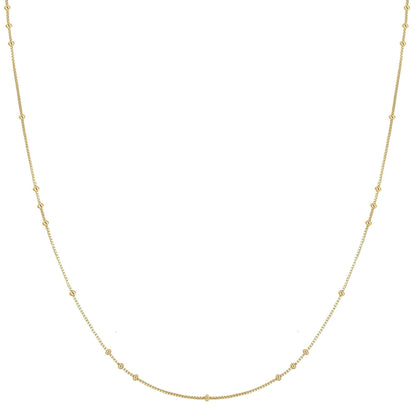 Gold Mini Bead Station Necklace