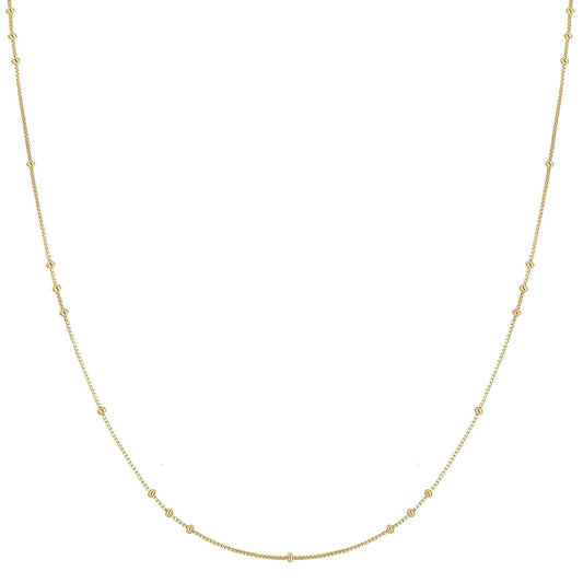 Gold Mini Bead Station Necklace
