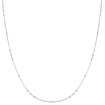 Silver Mini Bead Station Necklace