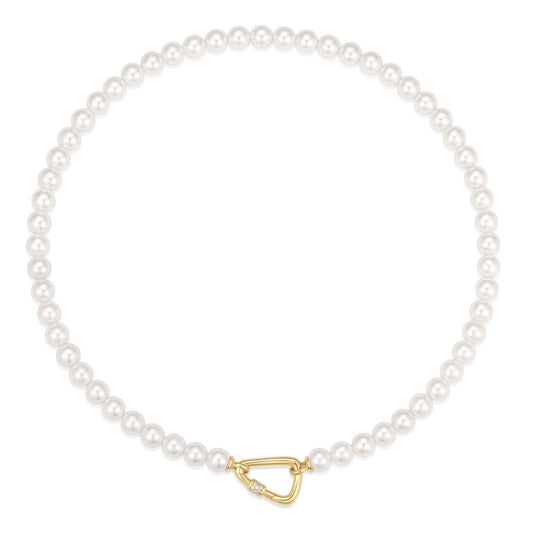 Ania Haie Gold Lobster Clasp Shell Pearl Necklace