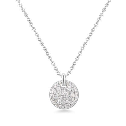 Ania Haie Silver Large Pave Disc Necklace
