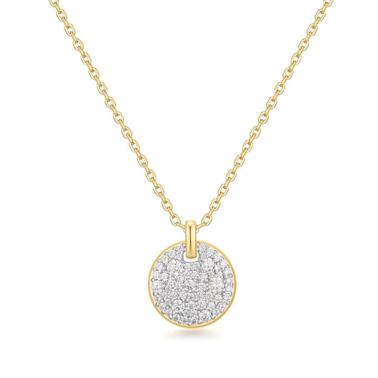 Ania Haie Two-Tone Large Pave Disc Necklace