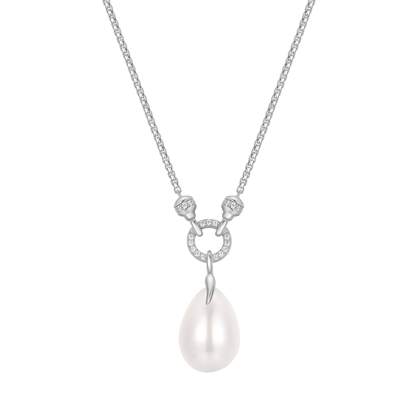 Ania Haie Silver Linked Shell Pearl Drop Pendant Necklace