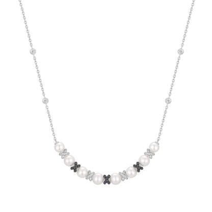 Ania Haie Two-Tone Sparkling Braided Shell Pearl Necklace