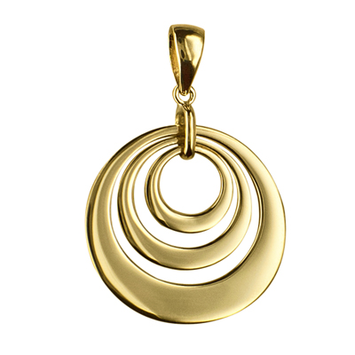9CT PLAIN TRIPLE DISC PENDANT