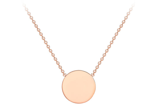Petite Rose Gold Disc Necklace 
