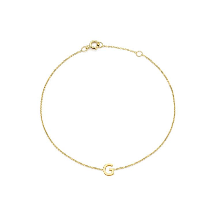 Petite Tiny Mini Initial Gold Bracelet Letter G
