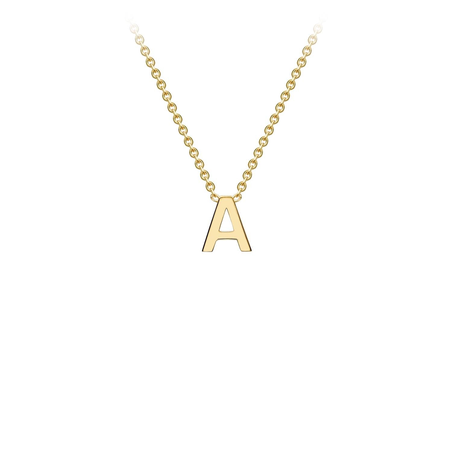 Petite initial letter 'A' pendant in 9CT gold