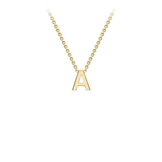Petite initial letter 'A' pendant in 9CT gold