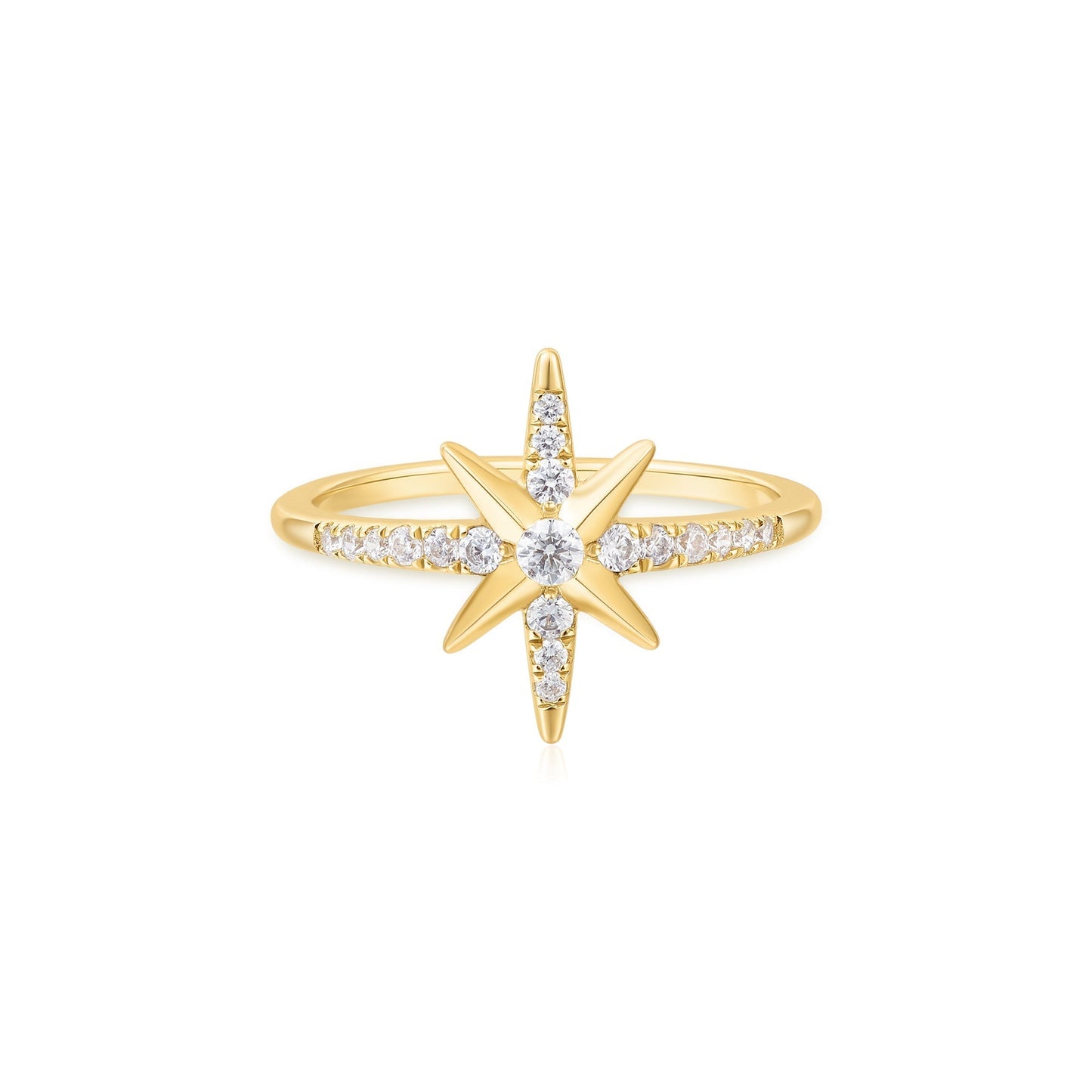 Ania Haie Gold Eight-Pointed Star Signet Ring
