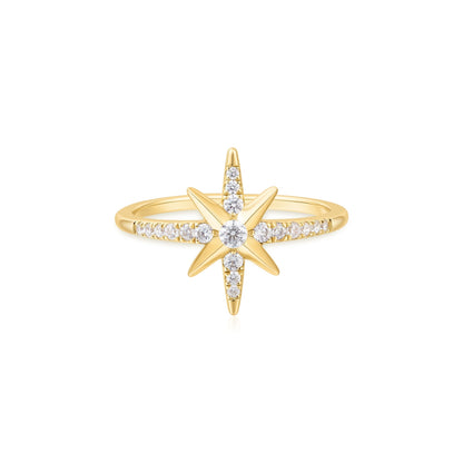 Ania Haie Gold Eight-Pointed Star Signet Ring